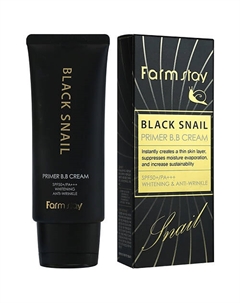 BB крем с муцином черной улитки SPF50+/PA+++ Black Snail Primer BB Cream Farmstay