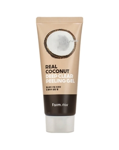 Гель для лица отшелушивающий с экстрактом кокоса Real Coconut Deep Clear Peeling Gel 100 Farmstay