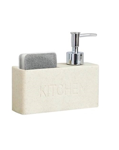 Дозатор для моющего средства и мыла с подставкой для губки "Kitchen", кухонный диспенсер Denezo