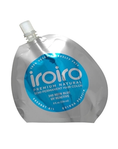 Семи-перманентный краситель для волос 340 NEON BLUE Неоновый синий 236 Iroiro