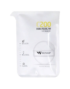 Спонж-пилинг для лица очищающий с AHA кислотами и витамином С Bubble Peeling Pad C Wish formula