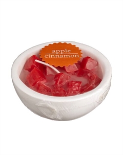 Свеча в гипсовой чаше МЕЛАНЖ аромат "Яблоко с корицей" Home interiors