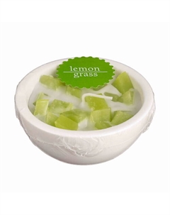 Свеча в гипсовой чаше МЕЛАНЖ аромат "Лемонграсс" Home interiors