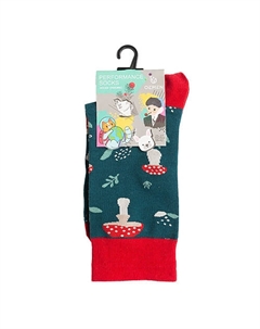 Носки унисекс PM395 темно-зеленый/красный Oemen