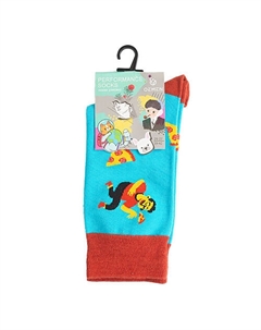 Носки унисекс PM399 голубой/кирпичный Oemen