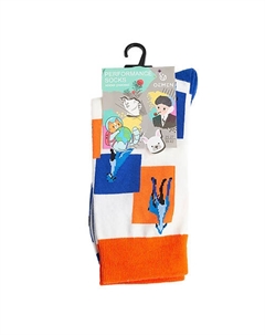 Носки унисекс PM397 белый/синий/оранжевый Oemen