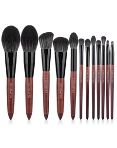 Кисти для макияжа лица 12 шт профессиональные в чехле Luxehaven