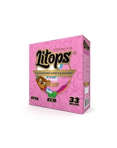 Стиральный порошок с кондиционером автомат Premium ECO для детского белья, 33 стирки 650 Litops
