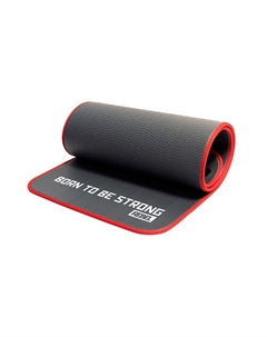 Мат для аэробики NBR 10 мм графитовый с кольцами Rebel born to be strong