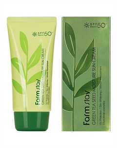 Крем для лица Солнцезащитный увлажняющий с семенами зеленого чая SPF 50/PA+++ Green Tea Seed Moisture Sun Cream 70 Farmstay