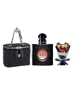 Парфюмерный набор Black Opium +Букет+Сумка Yves saint laurent