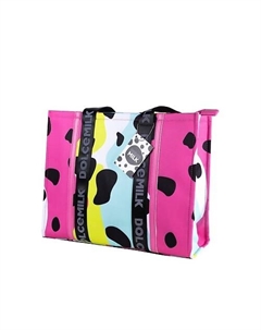 Сумка-шоппер женская, Cow spots pink-green Dolce milk
