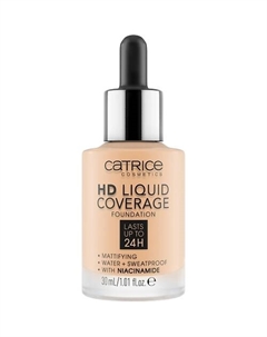 Тональная основа с матовым финишем HD Liquid Coverage Foundation 010 Catrice