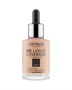Тональная основа с матовым финишем HD Liquid Coverage Foundation 010 Catrice