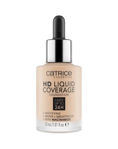 Тональная основа с матовым финишем HD Liquid Coverage Foundation 010 Catrice