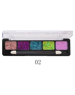 Тени для век с блестками "Клубная ночь" 5 цветов Farres