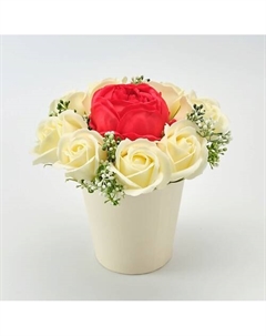 Мыло ручной работы Цветочная композиция из пиона и 8 белых роз 250 Skuina