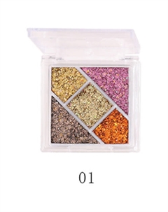 Тени для век "Heavy Metal Glitter" 5 цветов Farres