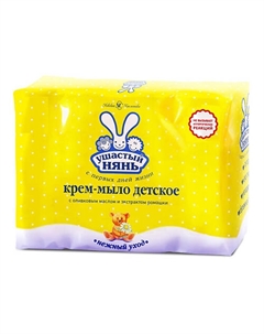 Крем-мыло детское 0+ с оливковым маслом и ромашкой 400 Ушастый нянь