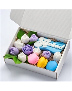 Мыло ручной работы Поздравляю, цветы и сладости 250 Skuina