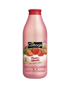 Увлажняющий гель для душа и пена для ванны 2 в 1 Moisturizing Shower Gel & Bath Milk – Strawberry & Mint 750 Cottage