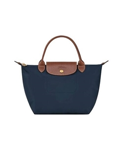 Сумка Canvas With Leather Trim Handbag Small Size Women's Marine Blue Longchamp