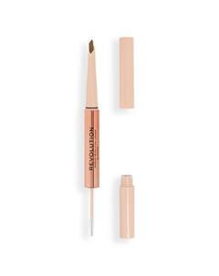 MAKEUP REVOLUTION Контурный карандаш для бровей и гель для фиксации Fluffy Brow Duo Revolution makeup