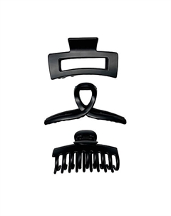 Крабы для волос НАБОР 3 шт soft touch, чёрный Monte vita