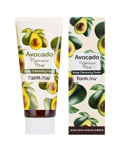 Пенка для умывания очищающая с экстрактом авокадо Avocado Premium Pore Deep Cleansing Foam 180 Farmstay