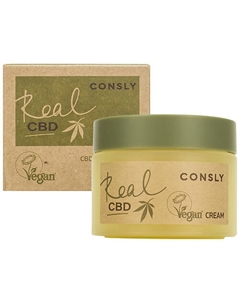 Крем для лица с канабидиолом и растительным скваланом Real CBD Vegan Cream 50 Consly