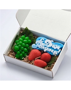 Мыло ручной работы С днем рождения и фрукты 175 Skuina