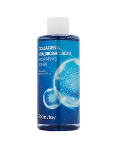 Тонер для лица увлажняющий с гиалуроновой кислотой и коллагеном Collagen & Hyaluronic Acid Hydrating Toner 300 Farmstay