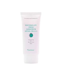 Крем для лица солнцезащитный с экстрактом арбуза Watermelon Fresh Sunscreen SPF 50+ PA++++ 50 Bellflower