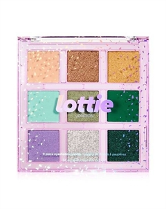 Палетка теней для век 9 оттенков Emerald Euphoria Lottie london