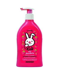Шампунь и гель для душа детский 2 в 1 Клубника 400 Sanosan