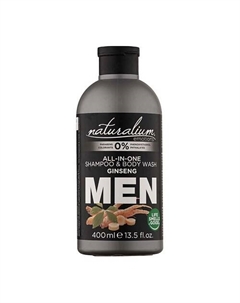 Гель для душа и шампунь для волос мужской Женьшень All-In-One Shampoo & Body Wash Ginseng Men 400 Naturalium