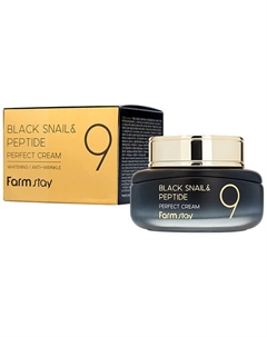 Крем для лица омолаживающий с комплексом из 9 пептидов Black Snail & Peptide Perfect Cream 55 Farmstay