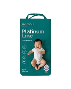 Подгузники на липучках Platinum Line (4-8 кг) 50 шт Marabu