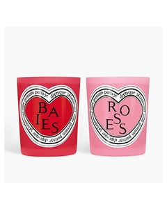Набор ароматических свечей Valentine's Baies & Roses Duo Diptyque