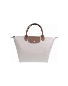 Сумка Le Pliage Canvas With Leather Canvas Bag Dumpling Bag Medium Size Women's Beige Longchamp