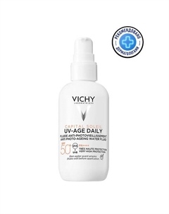 Невесомый солнцезащитный флюид для лица против признаков фотостарения SPF 50+ Capital Soleil UV-Age Daily 80 Vichy