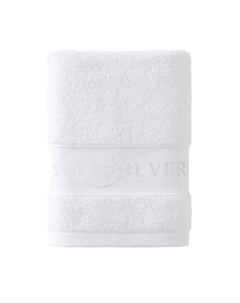 Антибактериальное махровое полотенце универсальное 50х90 см. Цвет: «Альпийский снег» (белый) Soft silver