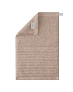 Антибактериальное махровое полотенце для лица, 30х50 см. Цвет: «Песчаный берег» (бежевый) Soft silver