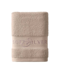Антибактериальное махровое полотенце универсальное 50х90 см. Цвет: «Песчаный берег» (бежевый) Soft silver
