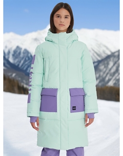 Пальто утепленное для девочек, Голубой Термит