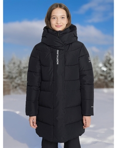 Пуховик для девочек, Черный Northland