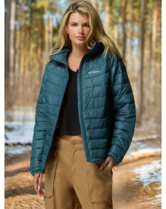 Пуховик женский Powder Lite II Hooded Jacket, Голубой Columbia