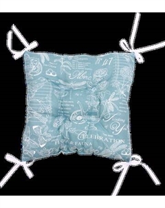 Подушка на стул BIO-LINE Рогожка квадратная с 4 завязками и 4 точками 40x40 / PRKV4 Bio-line