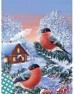 Набор алмазной вышивки Школа талантов Снегири на ветке / 4947202