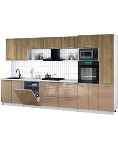 Кухонный гарнитур Интерлиния Мила Gloss 3.6-ПМ1